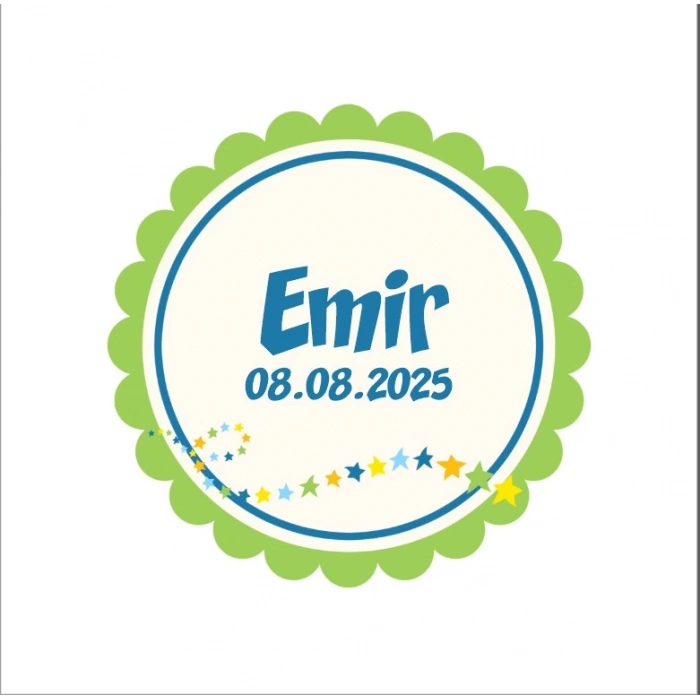 Yaprak Motifli Kare Mühür Kına Nişan Düğün 3x3 cm özel etiket / 50 adet sticker