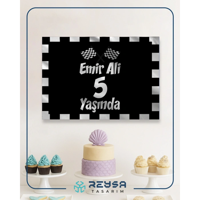 Yarış Temalı Doğum Günü Afişi 35X50 cm