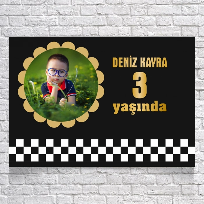 Yarış Temalı Doğum Günü Afişi 70X100 cm