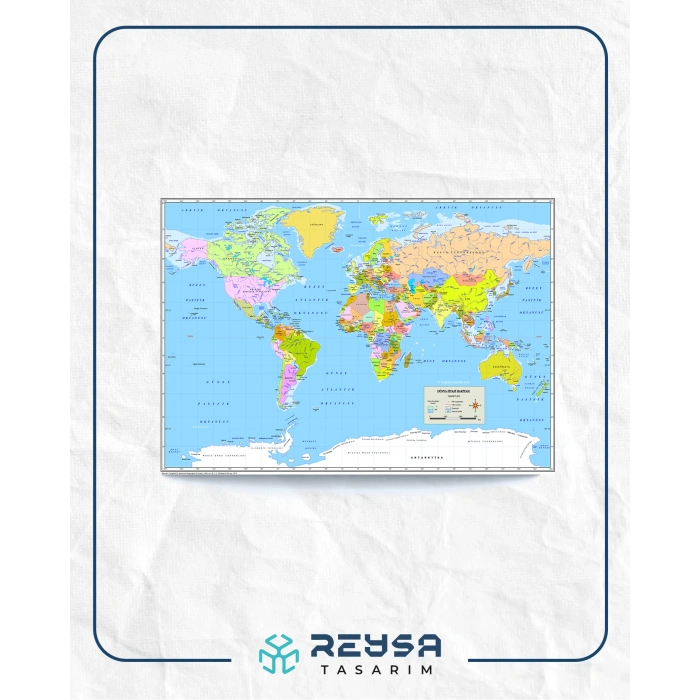 Dünya Haritası Posteri 50x70 cm