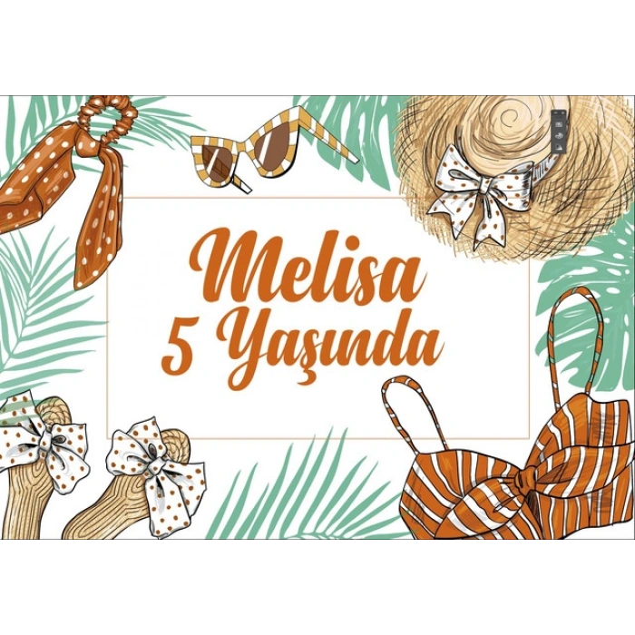 yaz sahil temalı doğum günü afişi - 100x150 Cm