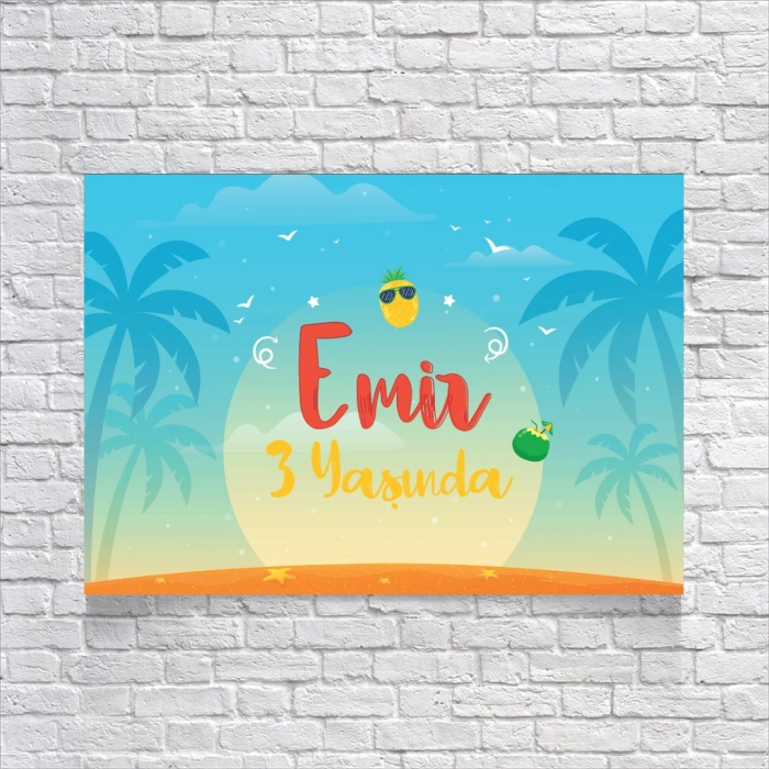 Yaz Temalı Doğum Günü Afişi 35X50 cm