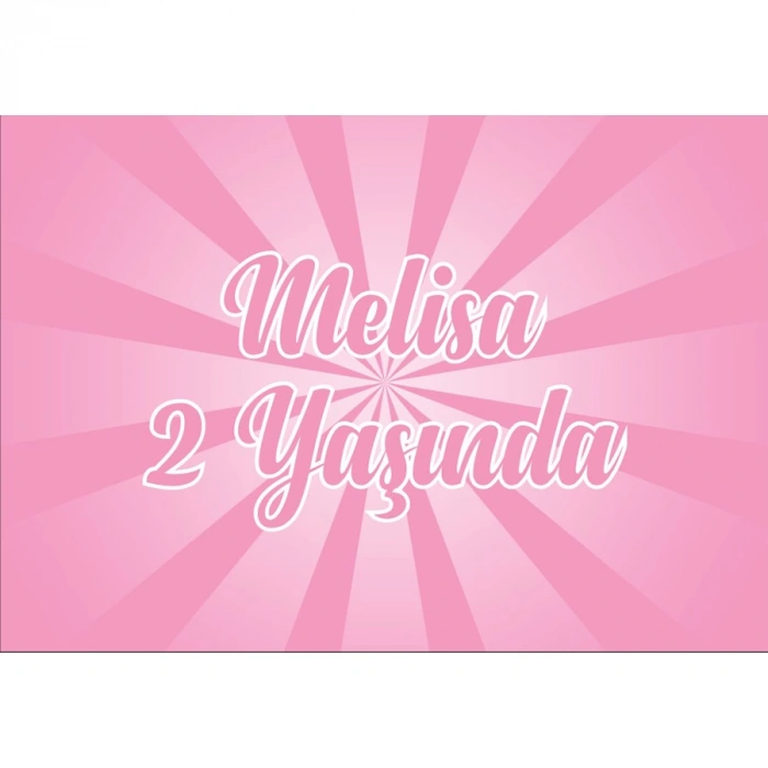 Pembe Doğum Günü Afişi -1 100X150 cm