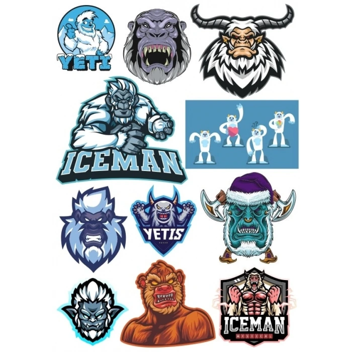 Yeti Sticker Set 15 Parça Telefon, Tablet, Defter, Laptop Sticker