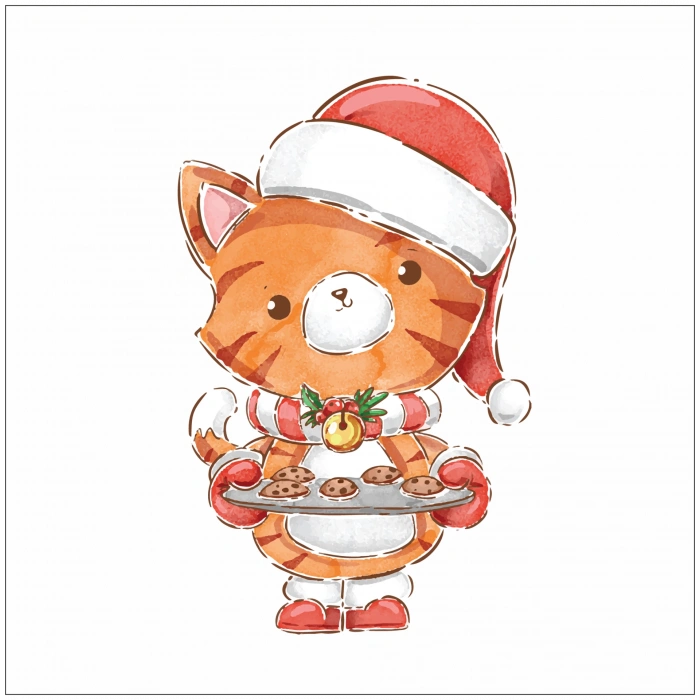 Yılbaşı Konseptli Kurabiye Yapan Aslan