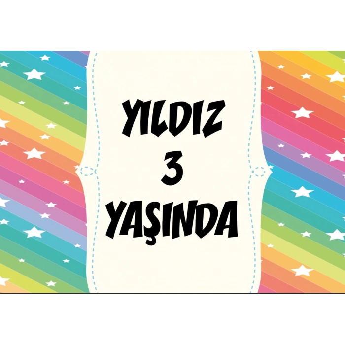 Gökkuşağı Temalı Doğum Günü Afişi 70X100 cm