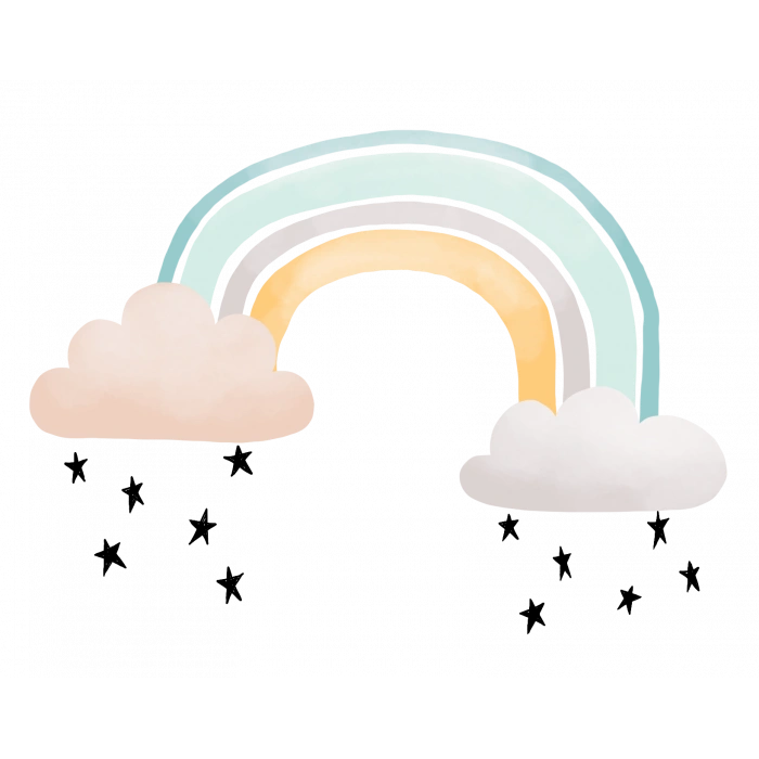 Yıldız Yağmurlu Gökkuşağı ve Bulutlar