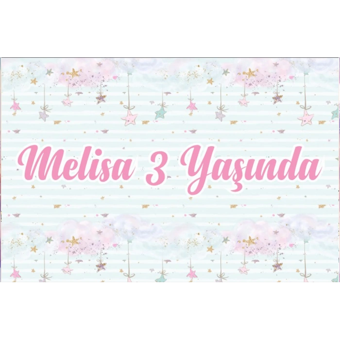 Yıldızlar Temalı Doğum Günü Afişi 50X70 cm