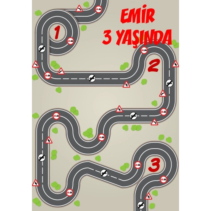 Yol Temalı Doğum Günü Afişi 35X50 cm