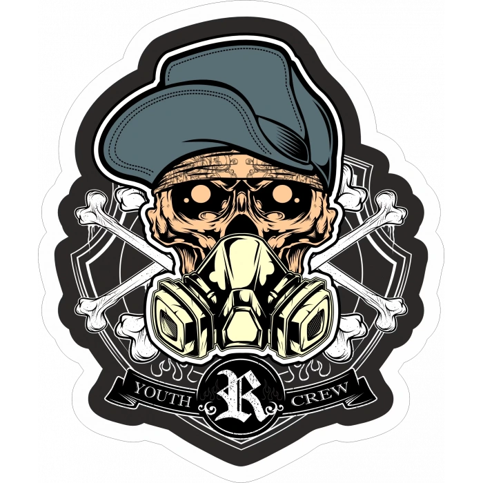 Youth Crew Sticker 10x10 cmRenkli Sticker