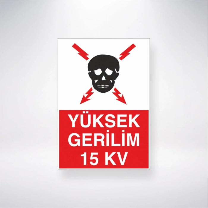 Yüksek Gerilim 15KV Sticker 20X28 Cm