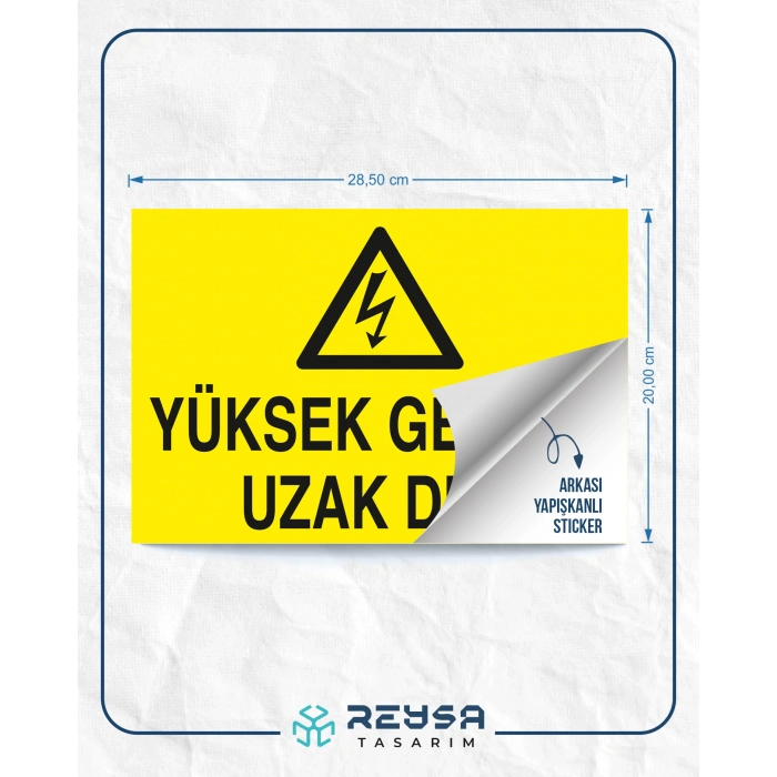 Yüksek Gerilim Uzak Dur Sticker 20X28 Cm