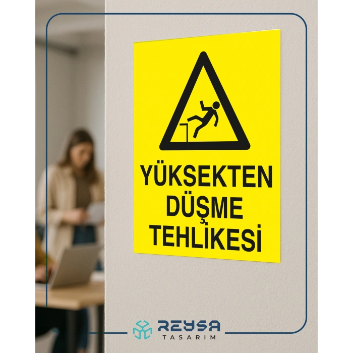 Yüksekten Düşme Tehlikesi Sticker 20X28 Cm