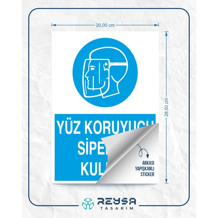 Yüz Koruyucu Siperlik Kullan Sticker 20X28 Cm