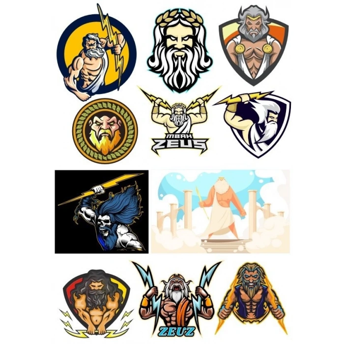 Zeus Sticker Set-1 11 Parça Telefon, Tablet, Defter, Laptop Sticker