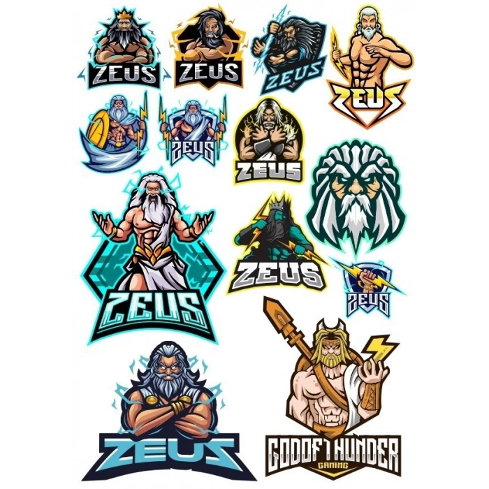 Zeus Sticker Set-2 13 Parça Telefon, Tablet, Defter, Laptop Sticker