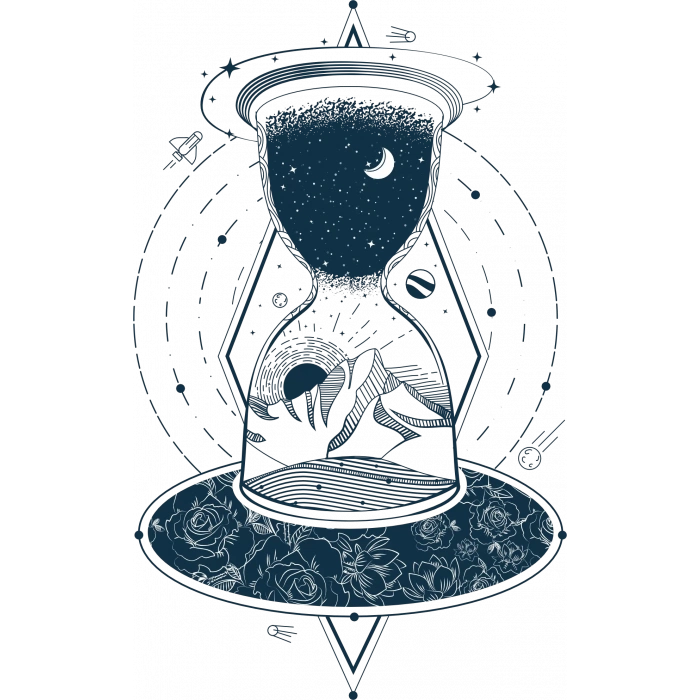 Kum Saati Sticker 10x10 cmRenkli Sticker