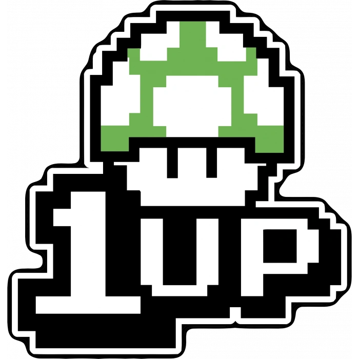 1up Sticker 10x10 cmRenkli Sticker