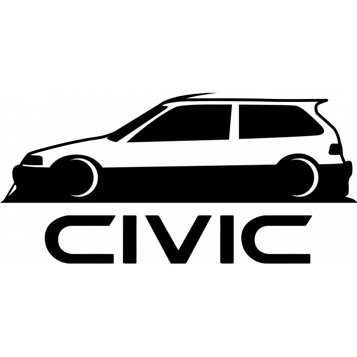 Civic Sticker 10x10 cmRenkli Sticker