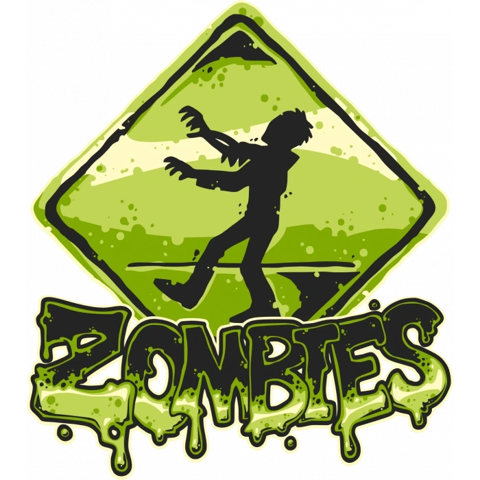 Zombies Sticker 10x10 cmRenkli Sticker
