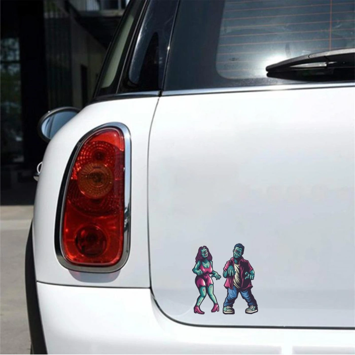 Zombiler Sticker 10x10 cmRenkli Sticker