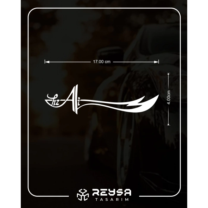 Zülfikar Hz Ali Araba Sticker 17x17 Cm Beyaz