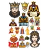 Kral Sticker Set-1 17 Parça Telefon, Tablet, Defter, Laptop Sticker