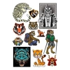 Kaplan Tiger Sticker Set-2 12 Parça Telefon, Tablet, Defter, Laptop Sticker