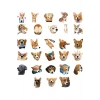 Sevimli Köpekler Sticker Set-1 19 Parça Telefon, Tablet, Defter, Laptop Sticker