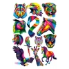 Renkli Hayvanlar Sticker Set 2 12 Parça Telefon, Tablet, Defter, Laptop Sticker