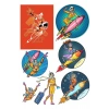 Astronot Kadın Sticker Set 2 7 Parça Telefon, Tablet, Defter, Laptop Sticker