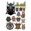 Vikings İsklelet ve Savaşçı Sticker Set 17 Parça Telefon, Tablet, Defter, Laptop Sticker