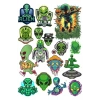 Uzaylılar Sticker Set 11 20 Parça Telefon, Tablet, Defter, Laptop Sticker