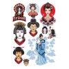 Geisha Sticker Set-1 13 Parça Telefon, Tablet, Defter, Laptop Sticker