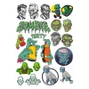 Zombiler Sticker Set 7 17 Parça Telefon, Tablet, Defter, Laptop Sticker