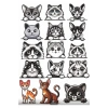 Siyah Beyaz Kediler Sticker Set 2