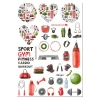 Gym Spor Salonu Sticker Set