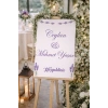 Mor Çiçekli  Düğün, Nişan ve Söz Karşılama Panosu – 50x70 cm