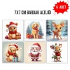Sevimli Yılbaşı 7x7 – 6’lı Set Dekoratif Kare Tasarım