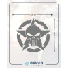 Yıldız Punisher Kurukafa Sticker 17x17 Cm Gri