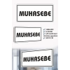 Muhasebe Yazılı Beyaz MDF Kapı Levhası