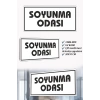 Soyunma Odası Yazılı Beyaz MDF Kapı Levhası