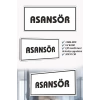 Asansör Yazılı Beyaz MDF Kapı Levhası