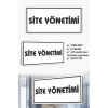 Site Yönetimi Yazılı Beyaz MDF Kapı Levhası