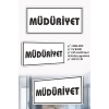 Müdüriyet Yazılı Beyaz MDF Kapı Levhası
