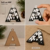 A Harf Yılbaşı Süsü – MDF Çam Ağacı Desenli Asılabilir Dekor (5x5 cm)
