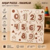 Ahşap Puzzle - Rakamlar: Eğitici ve Öğretici Okul Öncesi Matematik Seti (20x20 cm)
