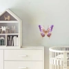 Altın Detaylı Mor Kelebek Duvar Stickerı