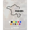Ankara Harita Araba Sticker 17x17 Cm Siyah