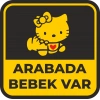 Arabada Bebek Var 2 Sticker 10x10 cmRenkli Sticker